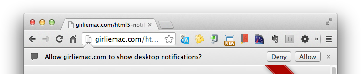 Web notification screenshot